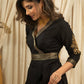 Exclusive black dress with Zardosi hand embroidery on sleeves