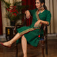Exclusive green dress with authentic hand embroidered mirror work