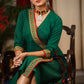 Exclusive green dress with authentic hand embroidered mirror work