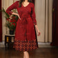 Exclusive maroon dress with sequence work all over and Ajrakh combination