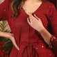 Exclusive maroon dress with sequence work all over and Ajrakh combination