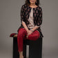 Cotton black Ajrakh printed layered top