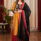 Straight Cut Cotton Silk Kurta with Exclusive hand embroidered Ajrakh Yoke & Chanderi Dupatta - 2 Piece