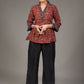 Maroon exclusive Ajrakh printed pleated gathered sleeves top