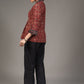 Maroon exclusive Ajrakh printed pleated gathered sleeves top