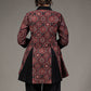 Maroon black all over Ajrakh printed high low inserted black pleated top