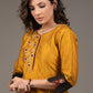 Exclusive mustard cotton top with hand embroidered zardosi embroidery