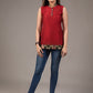 Maroon cotton silk Benarasi combination top