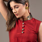 Maroon cotton silk Benarasi combination top