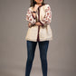 Beige chanderi top with embroidered puff sleeves & lining