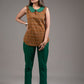 Ikat sleeveless peter pan collared cotton top