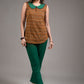 Ikat sleeveless peter pan collared cotton top