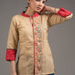 Madhubani painted cotton top with stich detailing