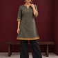 Timeless Grey Cotton Tunic — front view