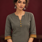 Timeless Grey Cotton Tunic — fabric detail