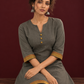 Timeless Grey Cotton Tunic — seated detail