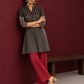 Classic Black Cotton Ajrakh Tunic — side view