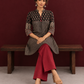 Classic Black Cotton Ajrakh Tunic — seated