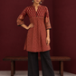 Timeless Maroon Ajrakh Tunic — front view