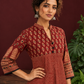 Timeless Maroon Ajrakh Tunic — styled view
