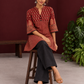 Timeless Maroon Ajrakh Tunic — seated