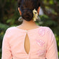 Baby Pink Cotton Blouse with Applique Work  and Embroidery Detailing on the Sleeves