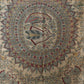 Blue chanderi with hand painted madhubani work on pure tussar silk pallu