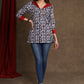 Cotton Indigo Combination Top