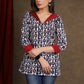 Cotton Indigo Combination Top