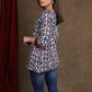 Cotton Indigo Combination Top