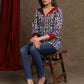 Cotton Indigo Combination Top