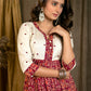 Gracious Wine Cotton Ajrakh Animal Print Kurta with Hand Embroidered Yoke - Pant Optional