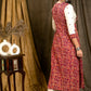 Gracious Wine Cotton Ajrakh Animal Print Kurta with Hand Embroidered Yoke - Pant Optional