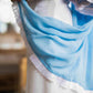 Elegant White Cotton Silk Pant & Kurta With Blue Embroidery On Sleeves & Hemline -  Dupatta Optional