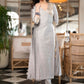 Exquisite Grey Cotton Silk Asymmetrical Kurta With Brocade Yoke & Gold Side Dori  - Pant Optional