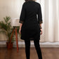 Exclusive black hand painted cotton tunic