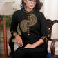 Exclusive black hand painted cotton tunic