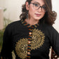 Exclusive black hand painted cotton tunic