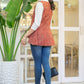 Maroon Ajrakh Printed Waist Coat