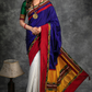 Khun & chanderi combination saree with ikat border