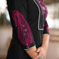 Elegant Black Cotton Silk Kurta With Magenta Embroidery All Over -  Pant Optional