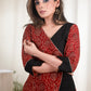 Ajrakh combination maroon and black cotton tunic