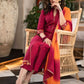 Beautiful Magenta Cotton Silk Pant &Kurta With Embroidery On Sides & Sleeves  - Dupatta Optional