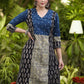 Elegant Cotton Indigo & Ajrakh Mix Cotton Hand Mirror Work Kurta - Pant Optional