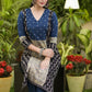Elegant Cotton Indigo & Ajrakh Mix Cotton Hand Mirror Work Kurta - Pant Optional