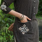 Smart Black Line Ajrakh Hand Mirror Kurti - Pant Optional