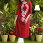 Smart Cotton Maroon hand painted kurti - Pant Optional