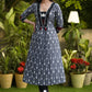 A-Line Cotton Ikat Kurti with Beautiful Combination Yoke - Pant Optional