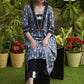 A-Line Cotton Ikat Kurti with Beautiful Combination Yoke - Pant Optional