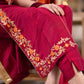Beautiful Magenta Cotton Silk Pant &Kurta With Embroidery On Sides & Sleeves  - Dupatta Optional